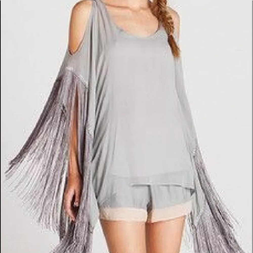 Gold Hawk fringe blouse